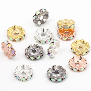 AB Rhinestone Spacer Rondelle Beads 1