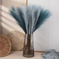 10Pcs Artificial Flower Pampas Grass Fake Plant Reed Wedding Decoration Flowers Blue Pampas Bouquet Boho Decor Home Accessories 6