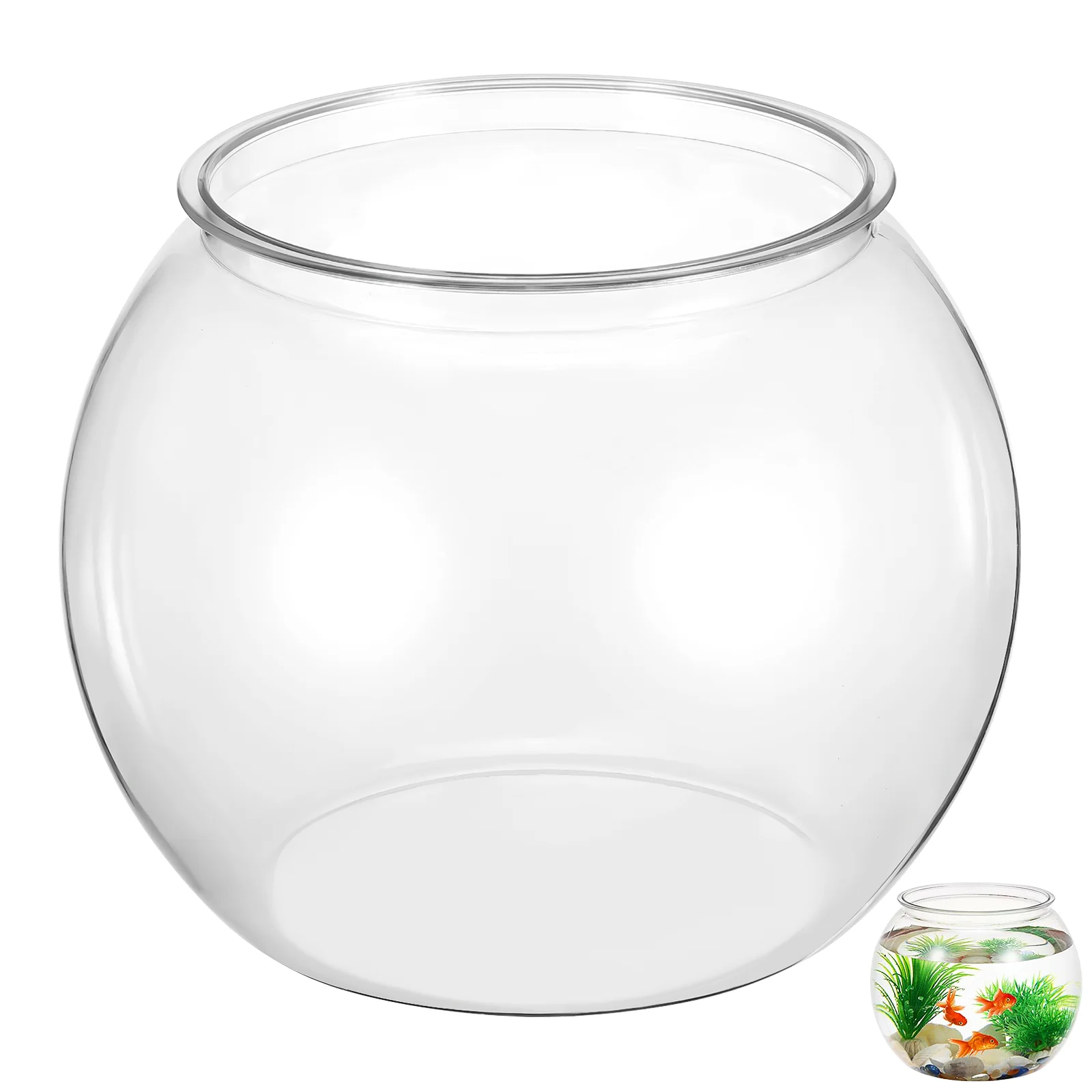 

Fish Bowl Plastic Transparent Aquarium Small Fish Tank Fish Bowl for Betta Fish Goldfish Clear Bubble Planter Fishbowl