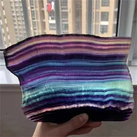 Magical Natural Colored Fluorite Slices,Quartz Crystal Colored Ore Slices,Mineral Reiki Healing Stones,Degaussing Adorn 1