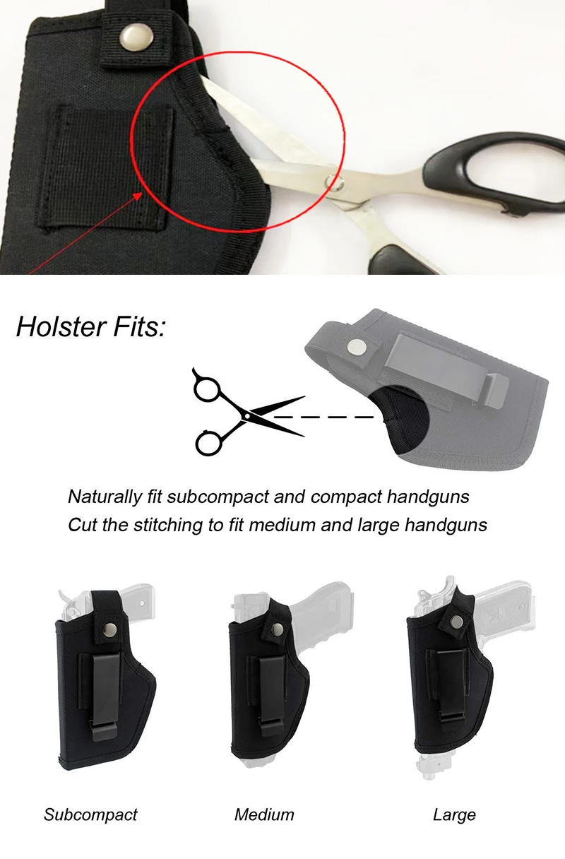Verdecktes Trageholster OWB IWB Nylon links/rechts Universalholster Luftpistolentasche Outdoor-Ausrüstung für Glock 19-43 Holster Tactical – Detail 12