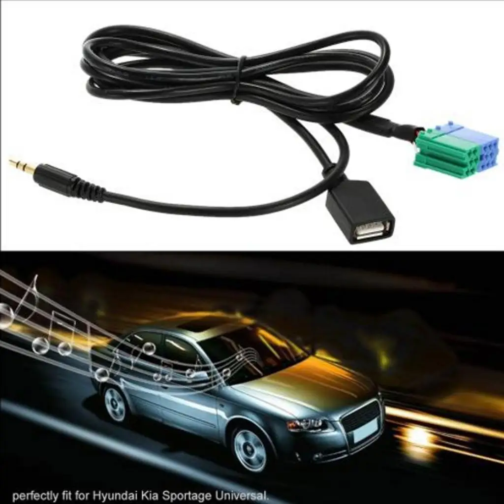 Universal Audio 3.5 Jack 1M USB Wire Line Adapter for Hyundai Sportage