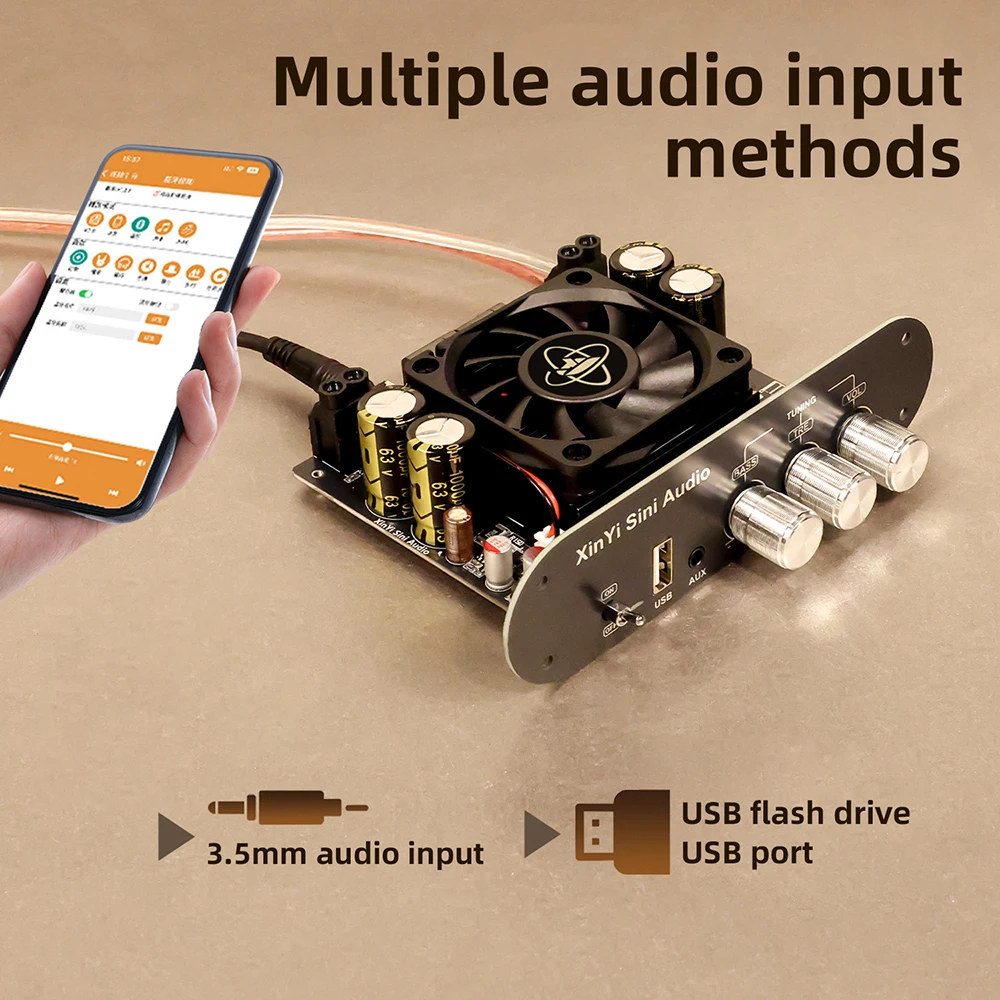 DC 19-51V XY-T6001P Mono 600W BT Verstärkerplatine Modul mit Hoch- und Tieftonregelung TWS True Wireless Pairing Box TPA3255 mit APP-Unterstützung – Detail 12