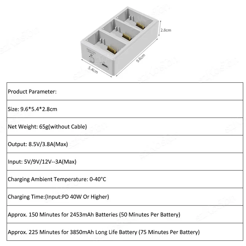 3-Way Battery Charger for DJI Mini 4/Mini 4 pro/Mini 3/Mini3 Pro drone battery charger