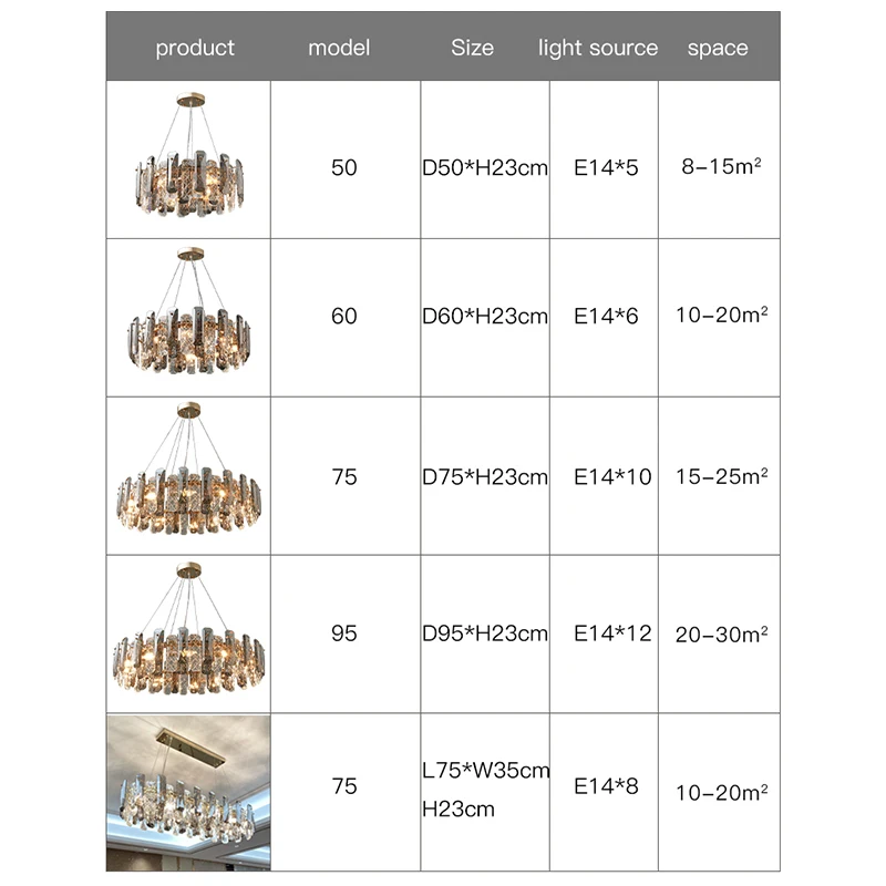 모던 럭셔리 스타일 LED 펜던트 램프, 거실 침실 식당 주방 라운드 링 유리 크리스탈 E14 샹들리에 조명