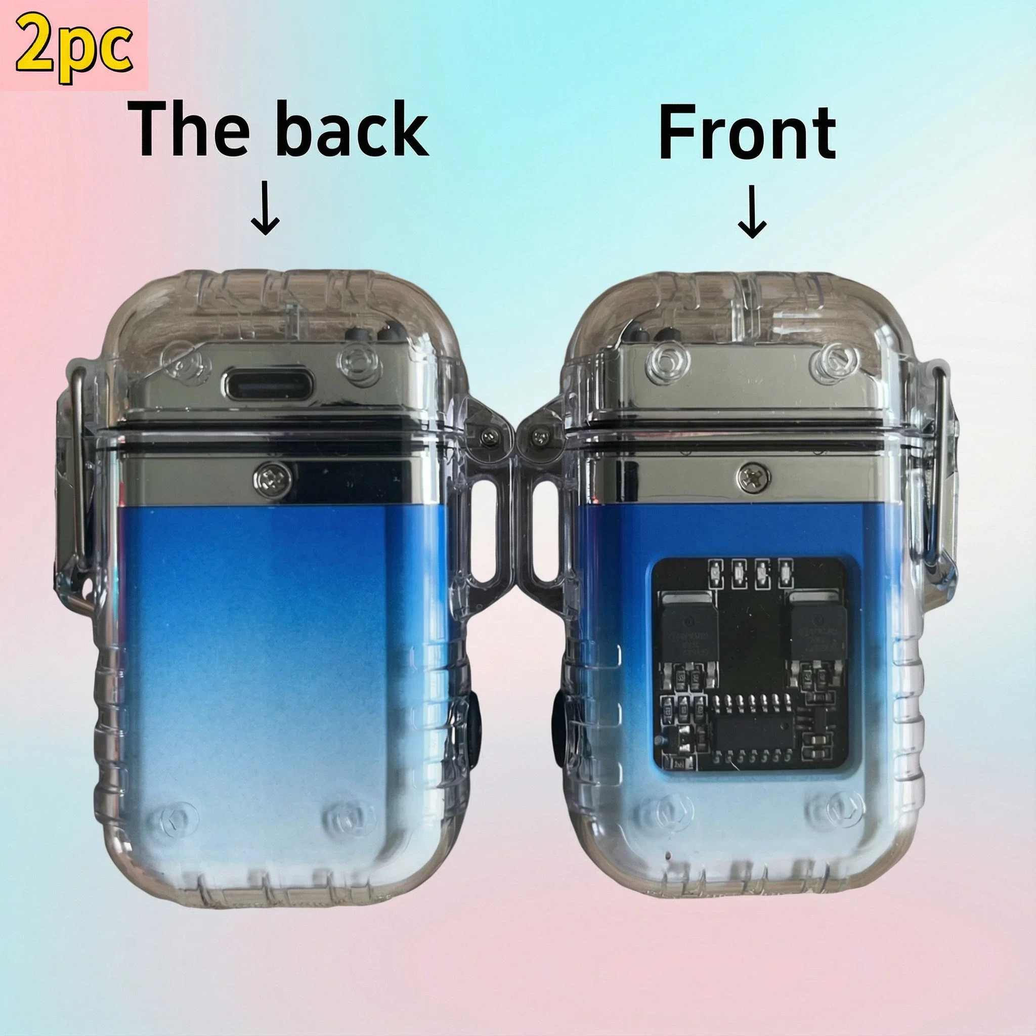 Set di valore da 2 pezzi: accendini ad arco ricaricabili tramite USB antivento con torcia, miglior offerta per campeggio, barbecue, cucina e uso esterno