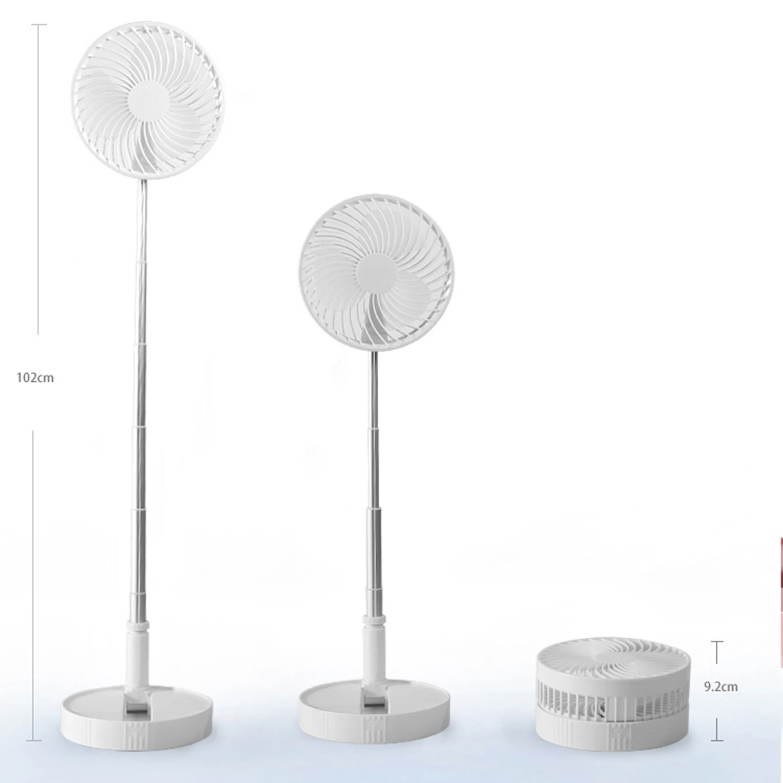 7200mAh Electric Foldable Fan USB Rechargeable Portable Household Telescopic Low Noise Air Cooler 4 Speed for Camping