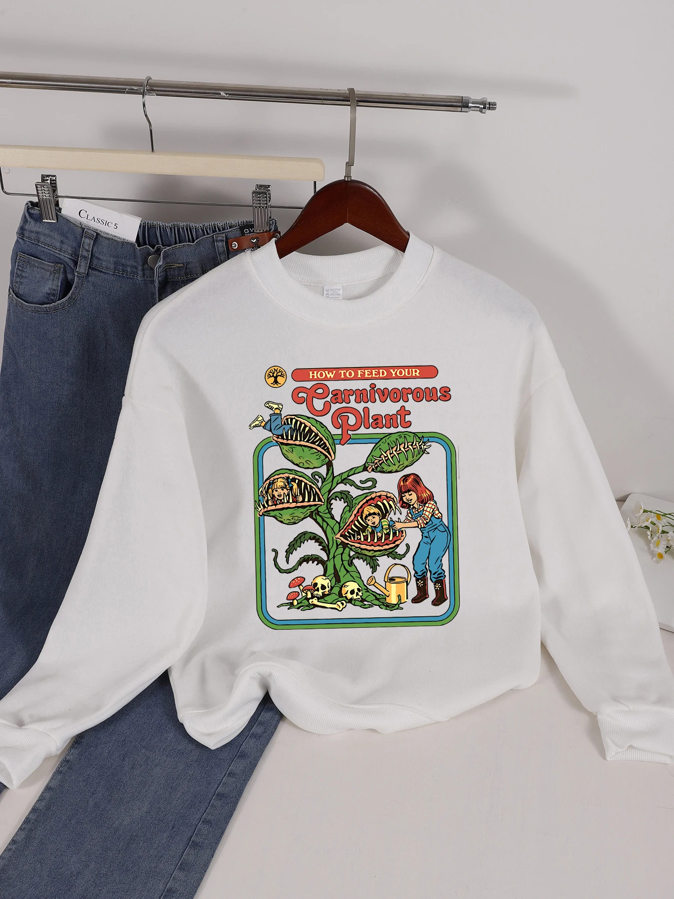 Earnivorous Anlage Design Frauen Sweatshirt Mode Warme Pullover Casual Lose Weiche Streetwear Herbst Fleece Weibliche Kleidung – Detail 15