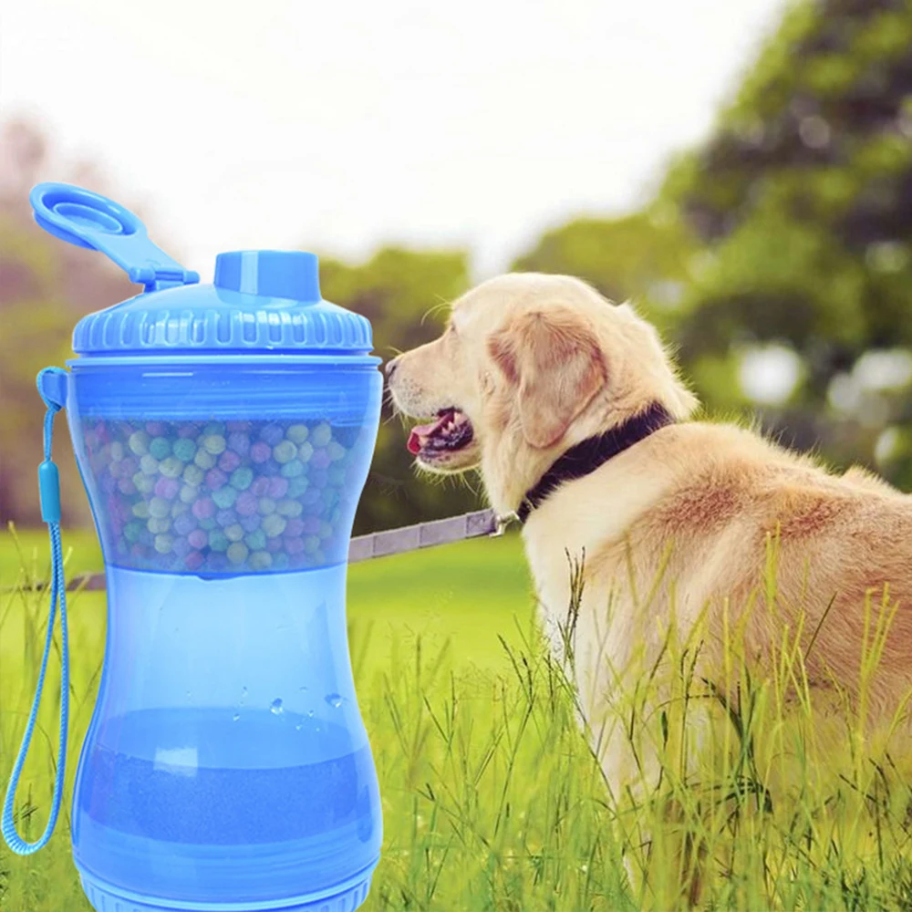 2 In 1 Outdoor Portable Pet Dog Water Bottle Puppy Food Container Cani Gatti Distributore D'Acqua Per Cani Di Grossa Taglia Accessori Per Animali Dome