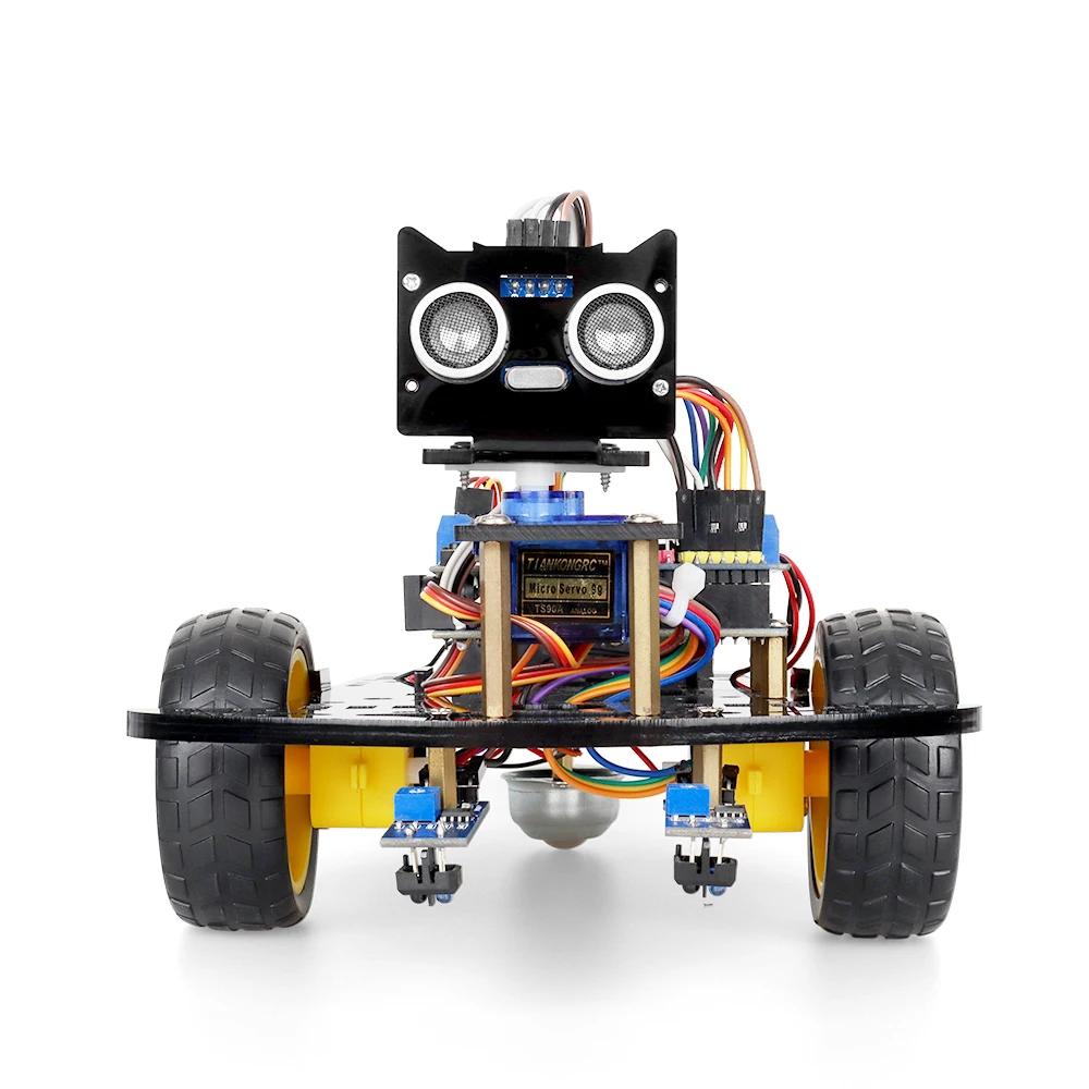 2WD Starter Robot Kits for Arduino Programming Project Basic Robotic with Line-tracking and Obstacle Avoidance Educational Kit