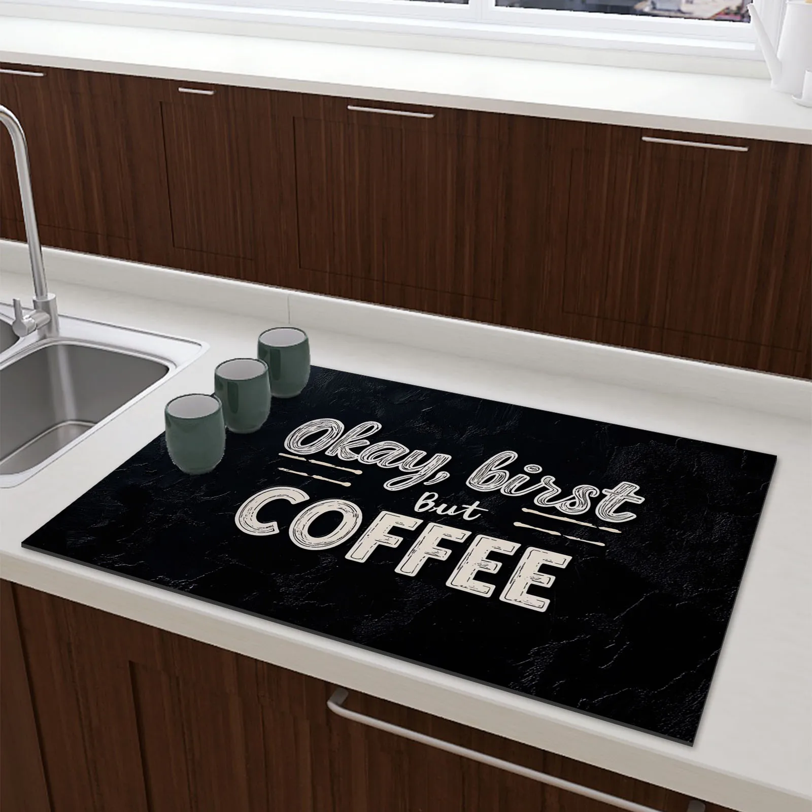 Kahve Makinesi Mat Su Geçirmez Mutfak Bulaşık Kurutma Paspasları kaymaz Drenaj Pedi Hızlı Kuru Sofra Musluk Yemek Takımı Halı