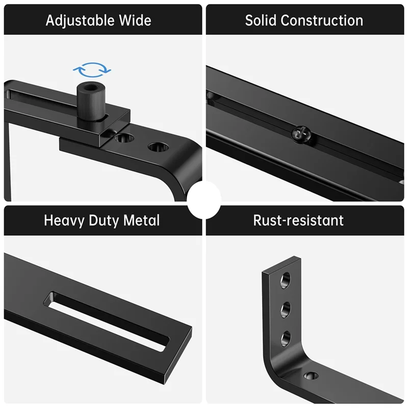 HFIL-Adjustable Planter Box Bracket (6 To 12.5 Inches) For Flower Box Holders, Window Boxes Plantershooks, Wall