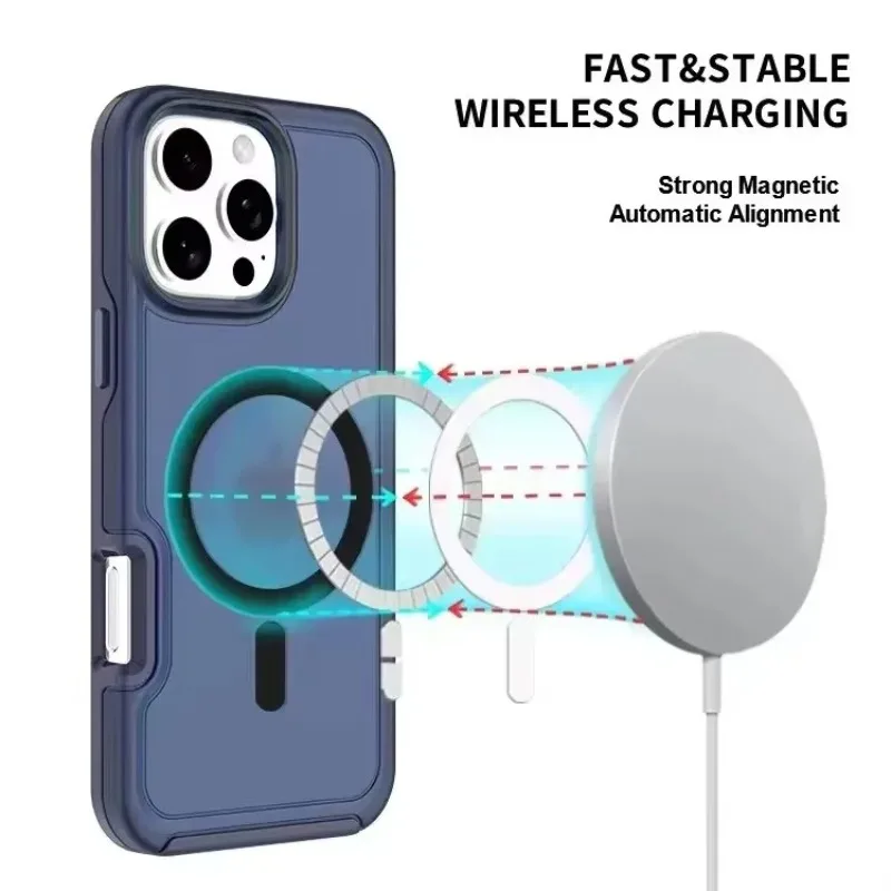 Fluorescent Candy Color Magnetic Matte Phone Case with Wireless Charging Protection