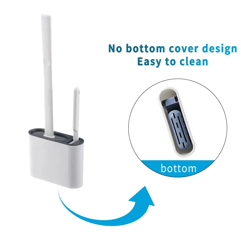 Toilet Brush Set 1PC TPR Toilet Brush And Bracket Set Toilet Plunger And Brush Set Cleaning Wall Hung