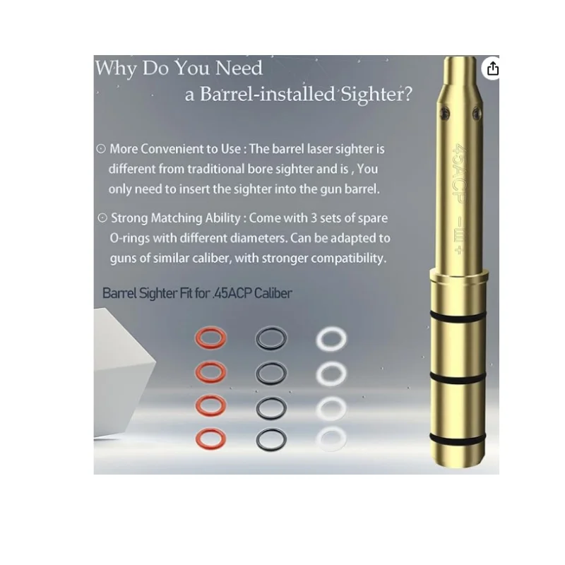 Laser Sight Red Dot Laser Sight Laser Bore Sight Red Green Laser Boresighter For .22LR/9mm/.38spl/.308/45ACP Cal,End Barrel Laser Bore Sight, Barrel Sight More Easy To Fit