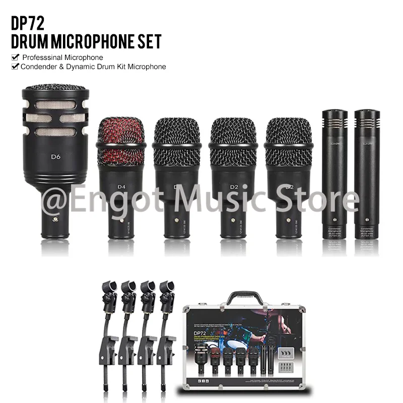 Drum Microphone Kit Capacitor Audix Dp7 Drum Microphone Set 7 Drum