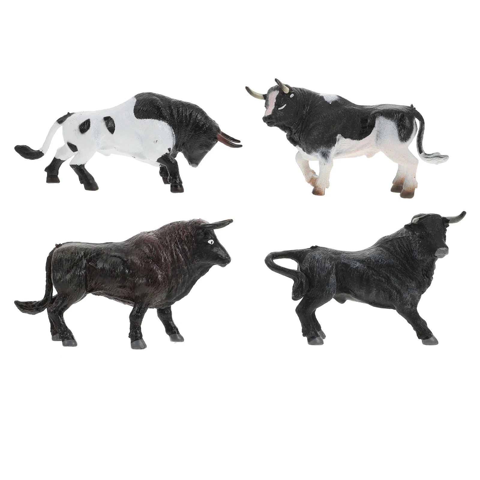 

4 Pcs Simulation Bullfighting Model Miniature Cow Home Decorations Adornment Creative Models Kids Educational Toys Puzzle