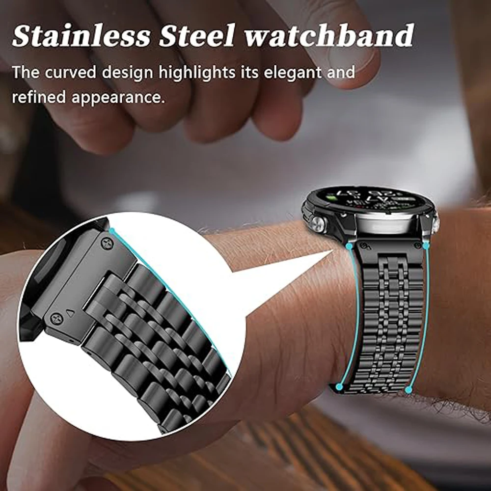 Premium Quick Fit Stainless Steel Watch Strap - 26mm/22mm Metal Band