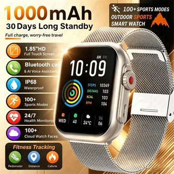 Nuovo Smartwatch Ultra K62 2026, Batteria da 1000mAh, HD, per Uomo e Donna, Monitoraggio Frequenza Cardiaca, 100+ Sport, Chiamate Bluetooth HD, Impermeabile IP68