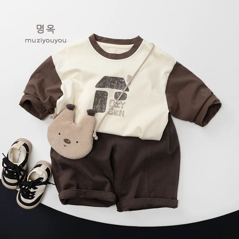 Frühling Herbst Kinderhosen 1-8 Jahre Jungen Mädchen Baumwolle Gespleißte Knopfleiste Weites Bein Gerade Hosen Koreanischer Stil Kleinkinder Unterhosen Kinderkleidung – Detail 7