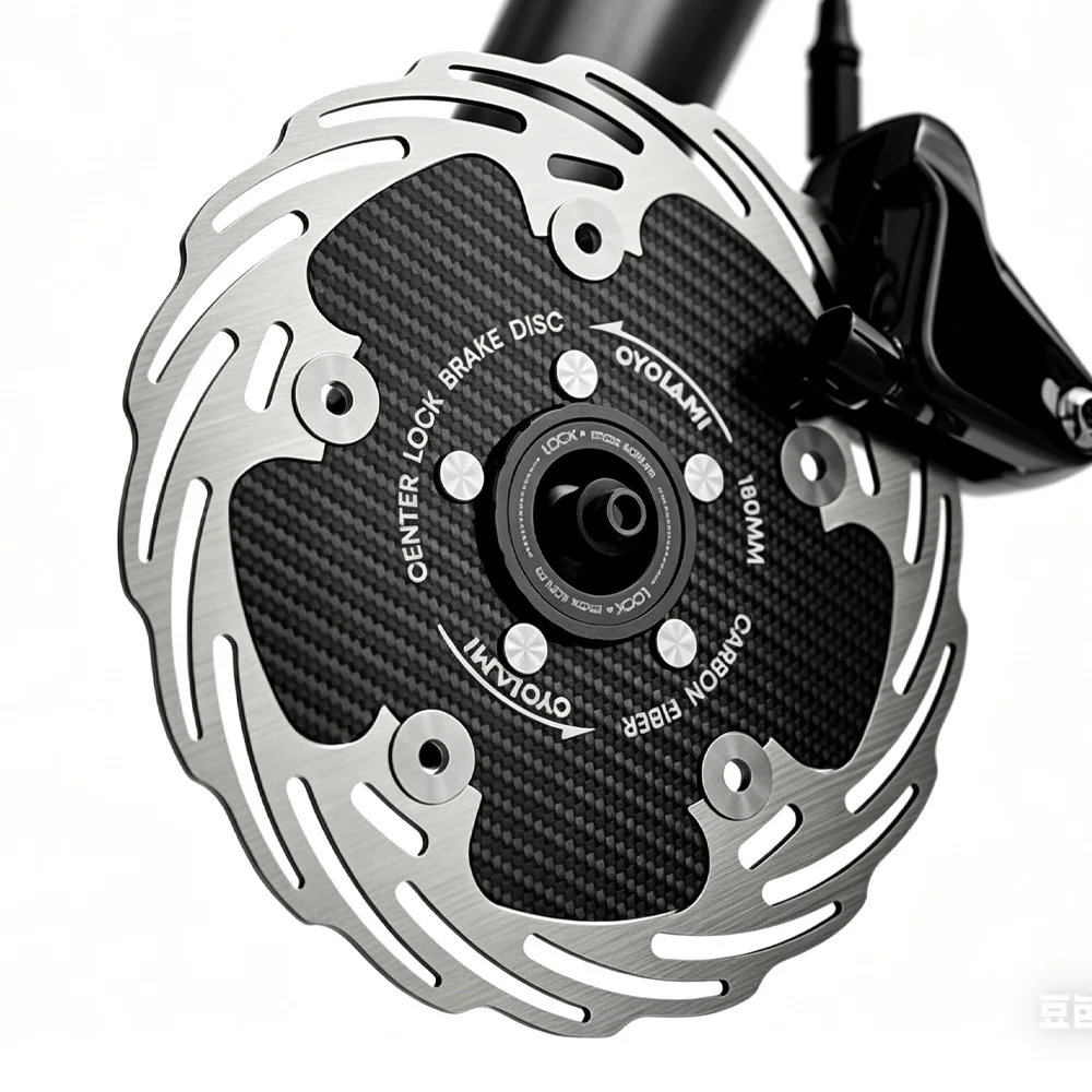 CYCLAMI 160/180mm Carbon Fiber Brake Disc Lightweight Floating Rotor Six-Bolt/Center-Lock for MTB Road Bike Cycling Accessories