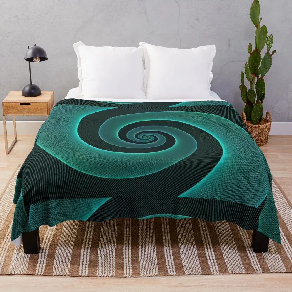 

Turquoise Spiral Vortex hipsterswirls Throw Pillow Throw Blanket Shaggy Fashion Sofas Cute Plaid Summer Beddings Blankets