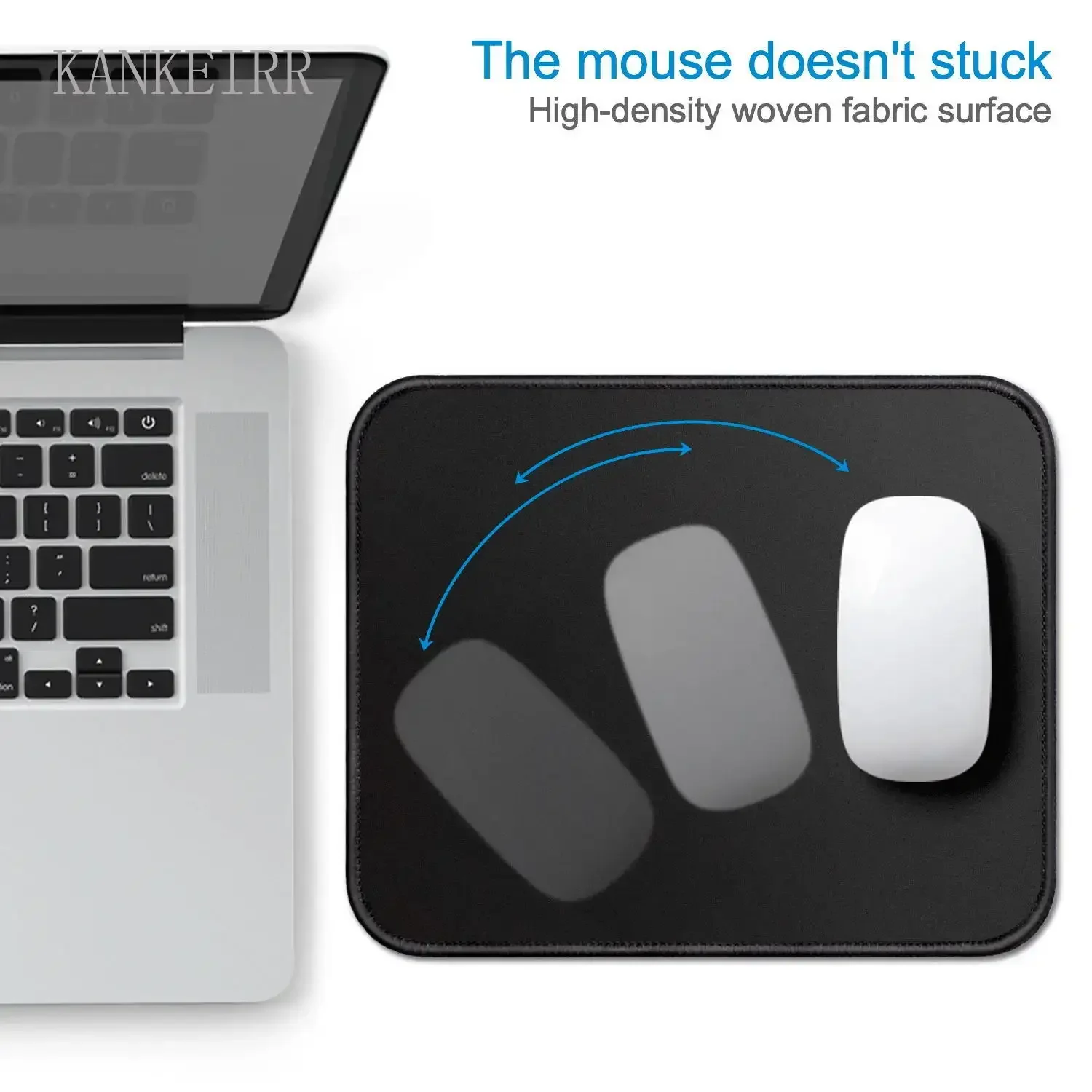 Sleek Black Anti-Slip Gaming Mouse Pad - Universal Desktop & Laptop Use