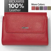 VICKAWEB Magnetic Wallet Women Short Genuine Leather Wallets Fashion Alligator Hasp Wallet Female Small Woman Wallets And Purses