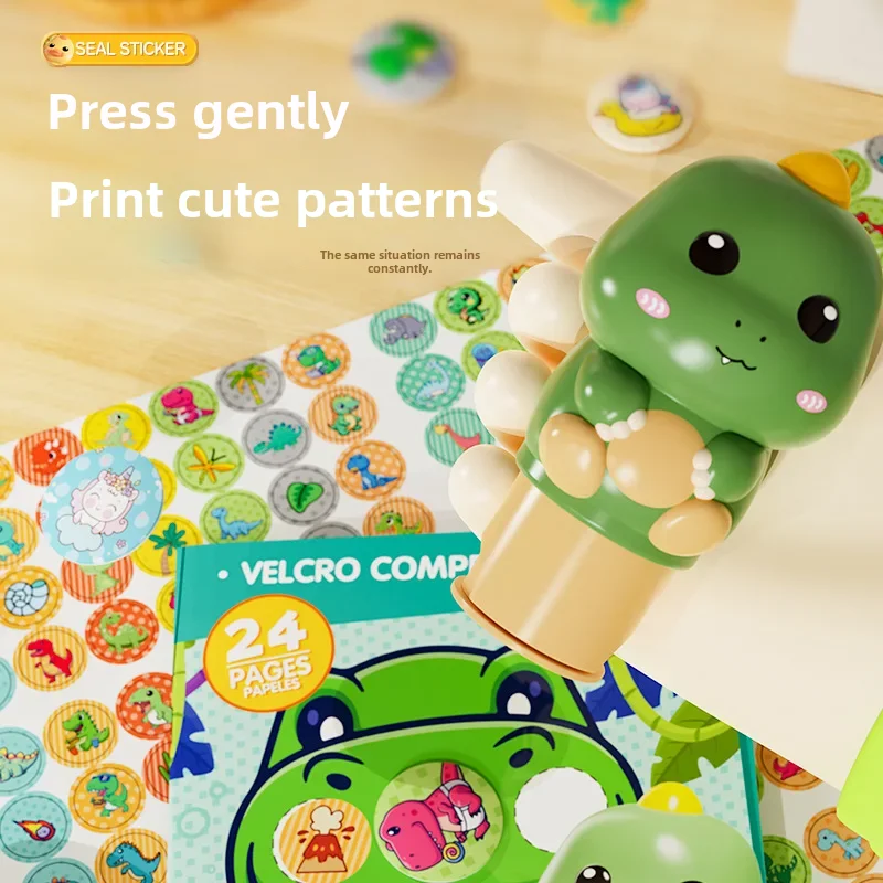 DIY Magic Stamping Booklet Children's Creative Cartoon Sticker Toy 2women's Kids 5boys 4cartoon Stamp Pen Reward 3-6years Old