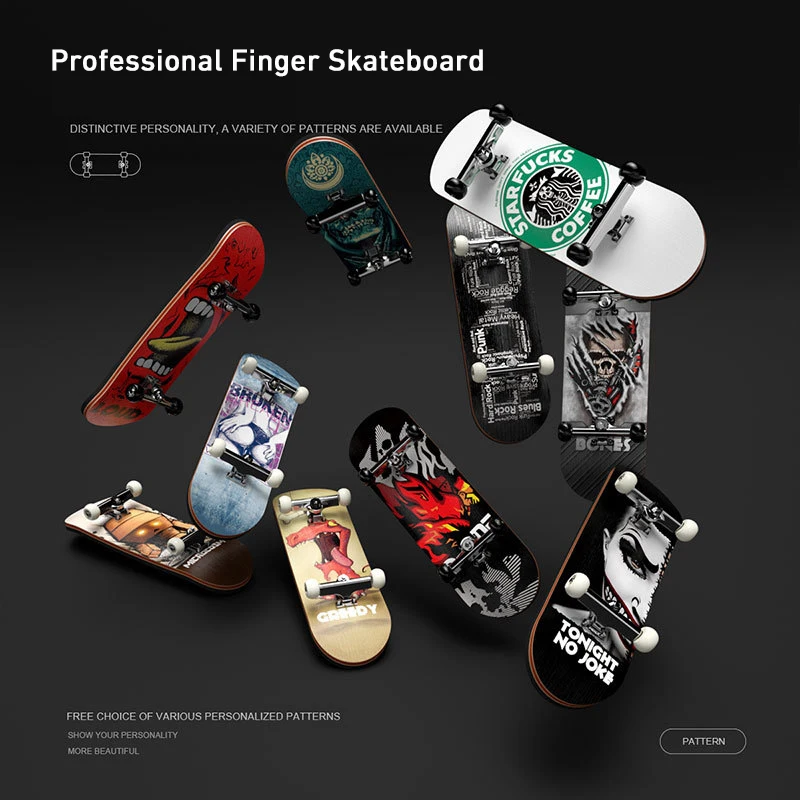 Finger Skateboard Toys Boys Mini Professional Finger Skateboard Fingerboard Novelty Toys Hobbies Anti stress Sensory Puzzle Toys Children's Fun Gifts