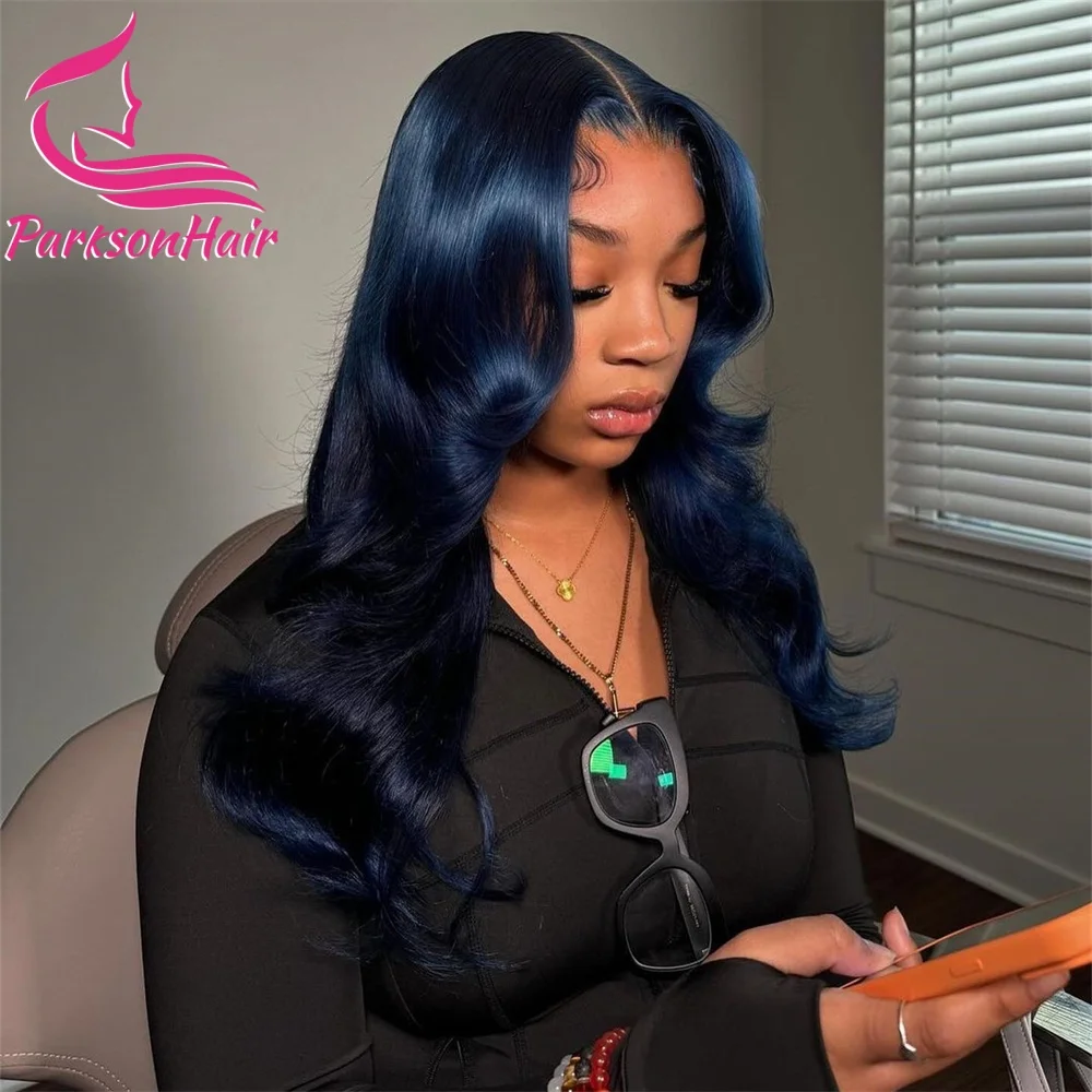 Body Wave Dark Blue HD Honey Blonde Natural Colored Lace Front Wig Full Lace Frontal Wigs For Black Women 100% Human Hair
