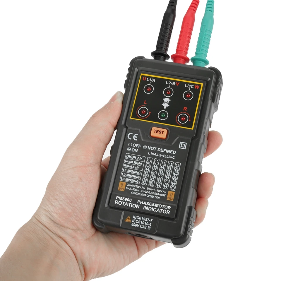 3 Phase Tester Phase Rotation Meter - 3 Phase Motor Rotation Tester ...