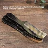 Natural Yak Horn Comb Handmade Carving Handle Smooth Anti-Static Scalp Health Care Massage Comb Wide & Fine Tooth for All Hair 6
