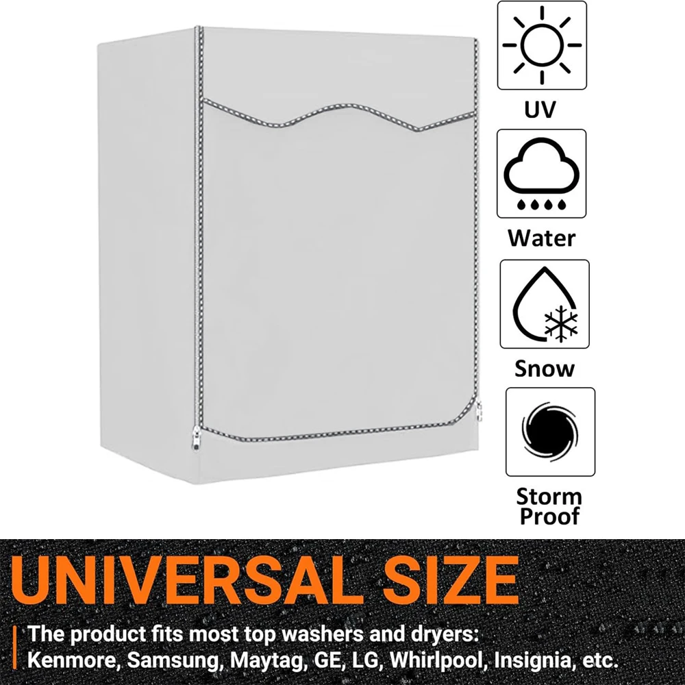 세탁기 커버, 210D 헤비 듀티 옥스포드 방수 세탁기 및 건조기 커버 먼지 커버..