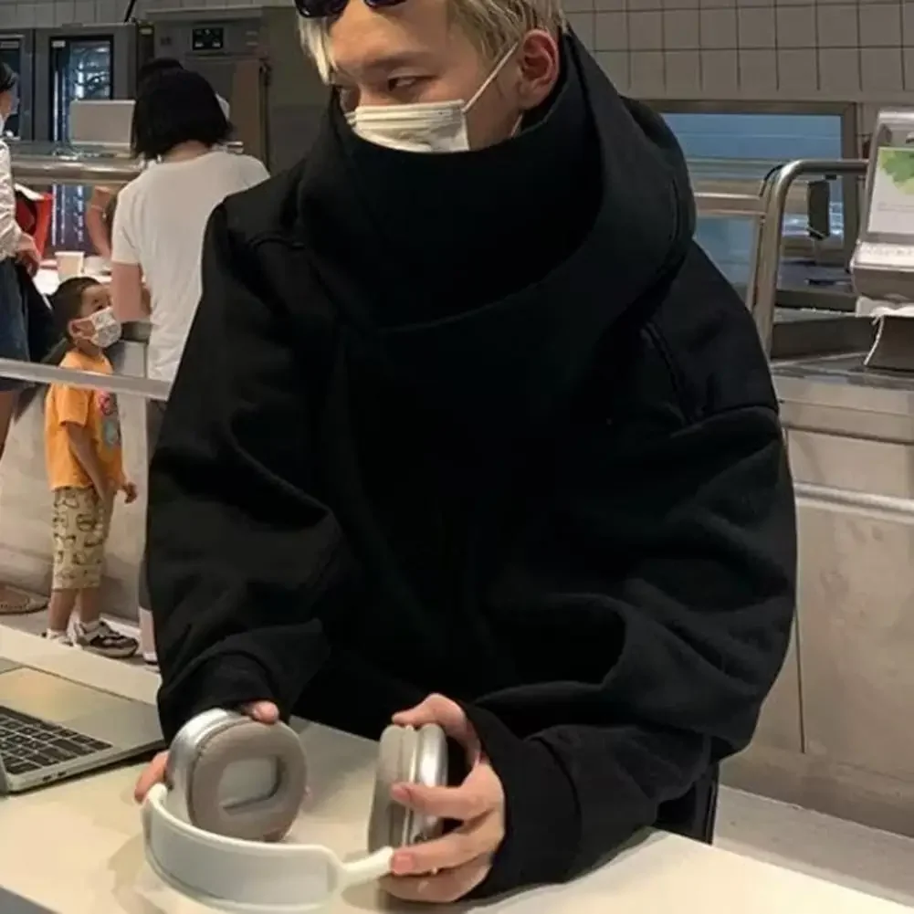 Fashion Spring Hoodie Pullover Mask Mid-length Spring Hoodie Oversized Men's Street Hoodie Solid Color for Both Men and Women