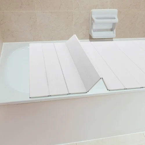 Faltbare Badewannenabdeckung mit Wärmespeicherung, Badewannenbrettregal, großer Stauraum und leicht zu reinigen, 66,93 x 27,56 Zoll, für Badezimmer – Detail 2