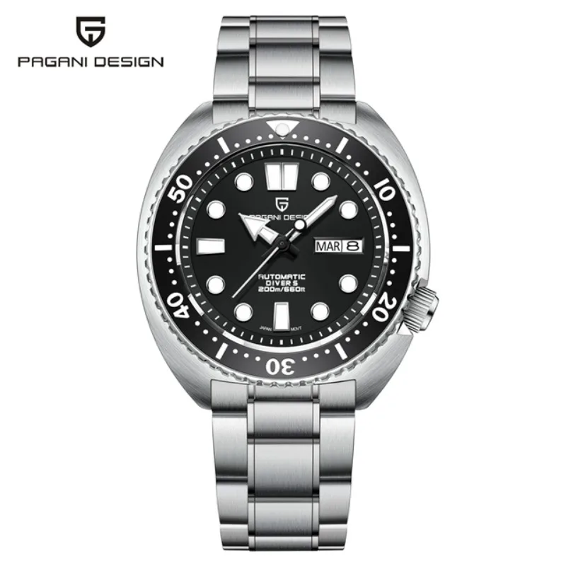 

New Luxury Sports Mechanical Watch 45MM 200M Waterproof Luminous Stainless Steel Sapphire Glass Men's Watch PAGANI DESIGN