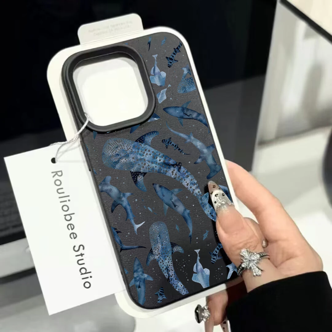 Ocean Shark Whale Design Phone Case - Vibrant Marine Life Protective Cover