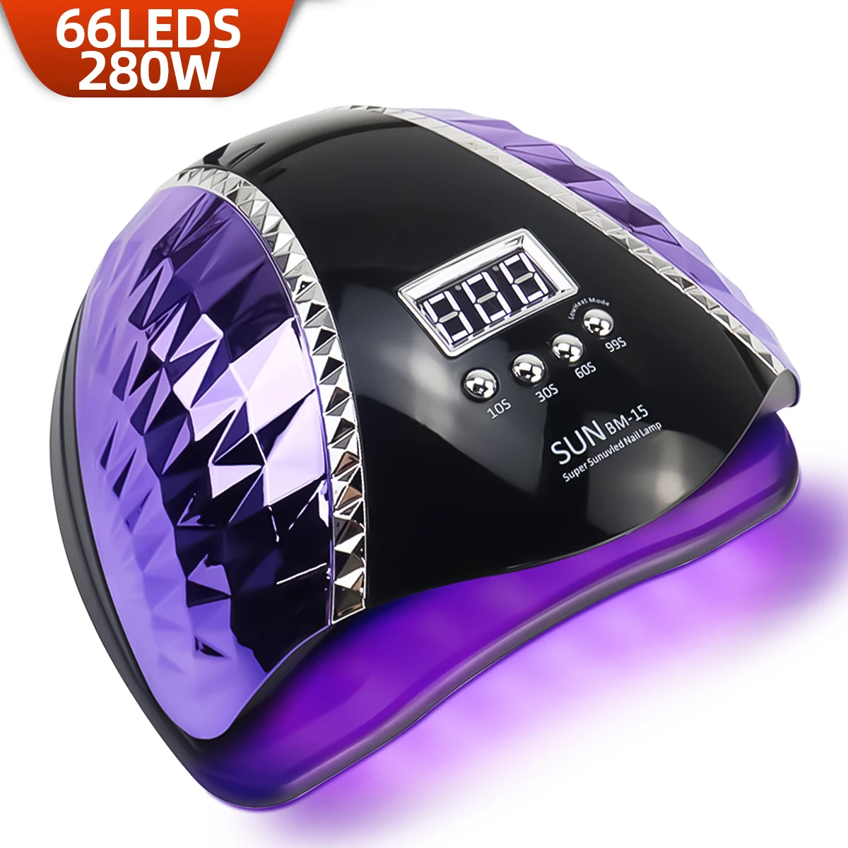 280W 강력 네일 드라이어, 대형 터치스크린, 66개 LED UV LED 네일 램..