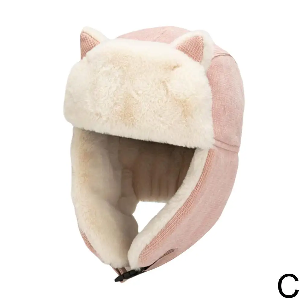 New Lovely Cat Ears Hat Korean Style Cute Autumn And Cotton Lei Warm Cycling Feng Windproof Hat Women Winter Cold Earmuffs Y2P0
