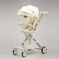 ‌ Poussette pliable de luxe pour bébé, landau réversible, chariot menti-flat, plateau de siège respirant, système de voyage avec auvent ‌ 3