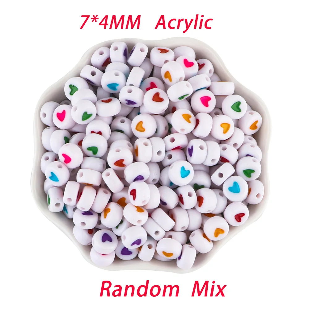 800 stuks 4 kleuren acryl alfabet letterkralen A-Z kubus kralen met 1