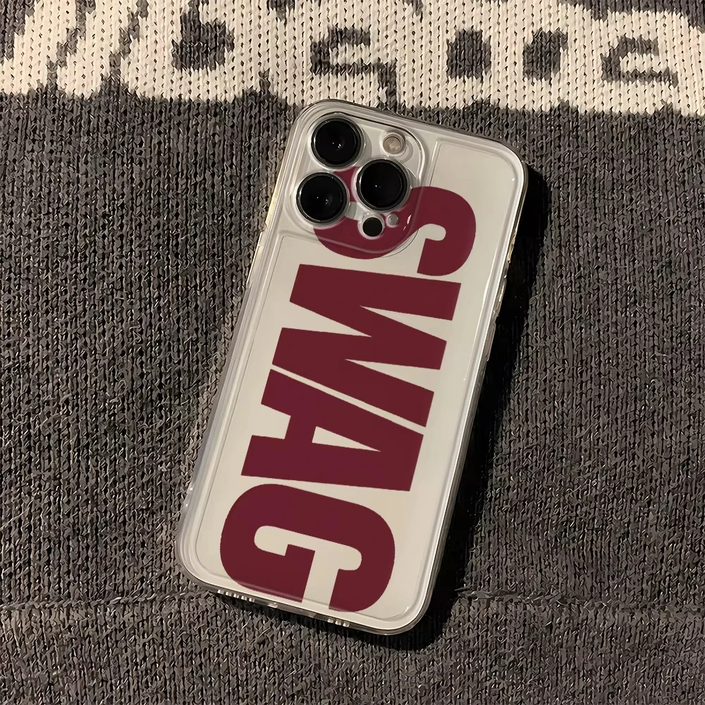 Black and Red Swag Pattern Phone Case with Clear Bumper Cover