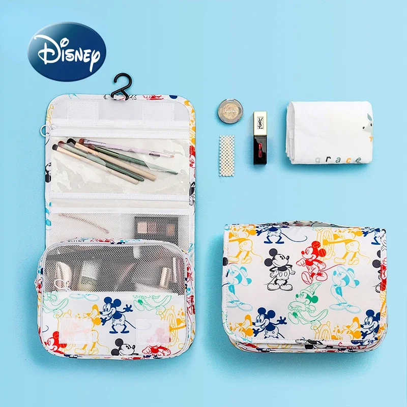 Disney Mickey Original New Cosmetic Bag Luxury Brand Fashion Lipstick Bag Large Capacity Travel Portable Cosmetic Storage Bag