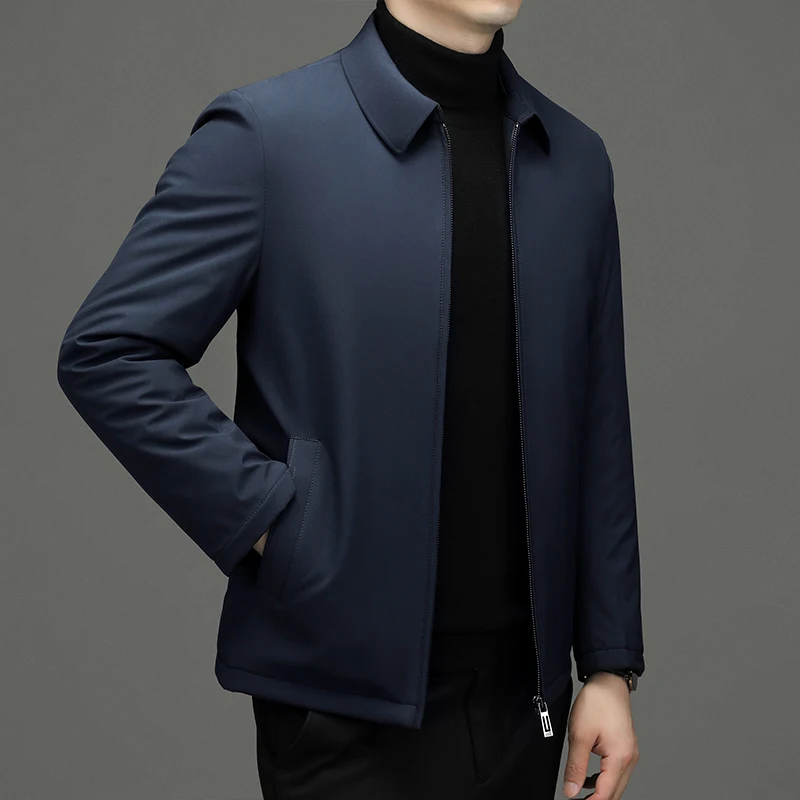 

YN-9982 Autumn And Winter Men's Down Jacket Thickened Warm Fashion Casual Business Lapel Coat Cotton Clothing Youth Middle-aged