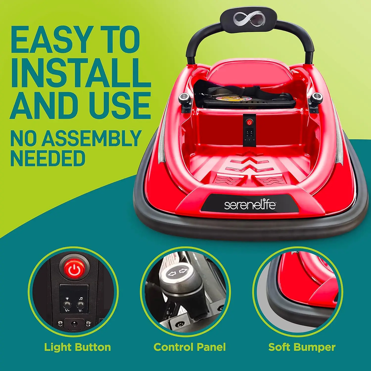 Electric Bumper Car for Kids-12V Rechargeable Battery Powered Ride On Vehicle for Toddlers w/ 2 Driving Modes,