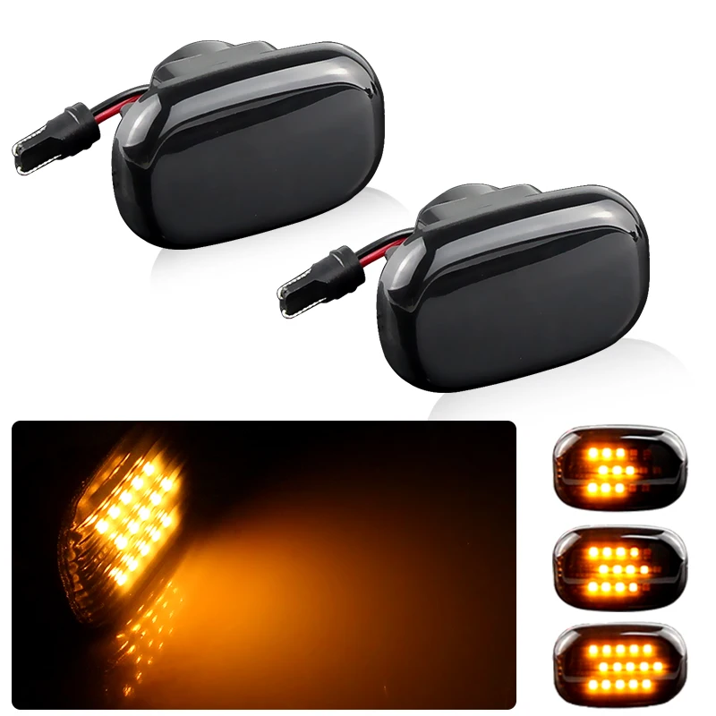 Фото Для Toyota 1997-2016 Hilux Surf N21 Harrier ACU3/GSU3/MCU3 2003-UP Canbus светодиодные дымчатые динамические Боковые указатели поворота №5