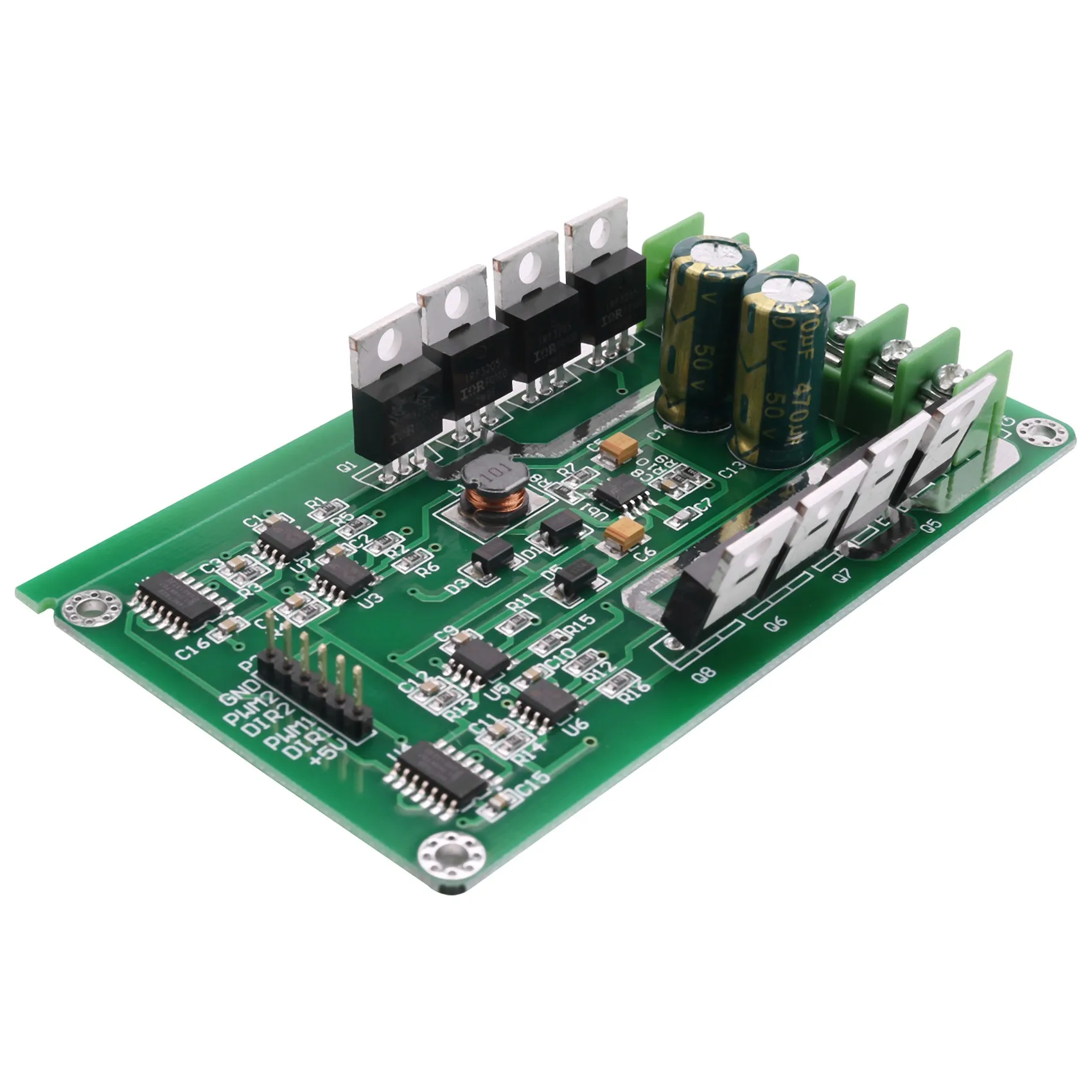 H-Bridge DC 듀얼 모터 드라이버 PWM 모듈, DC 3  36V, 15A 피크 30A, IRF3205, 아두이노 로봇 스마트 카용 고전력 제어 보드