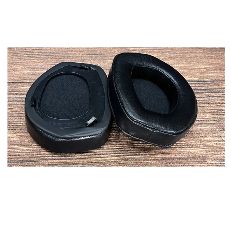 Pele de Carneiro Ear Pads Capa para Sennheiser Hdr Headphones Substituição Headband Earmuffs Almofada Preta Rs165 175 185 195 Par - Image 2