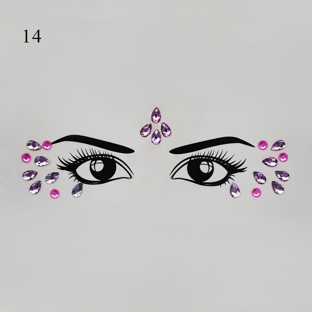 Crystal Tattoo Sticker Drill Stickers Eyes Sticker Party Face Stickers Face Decoration Diamond Masquerade Temporary Tattoo